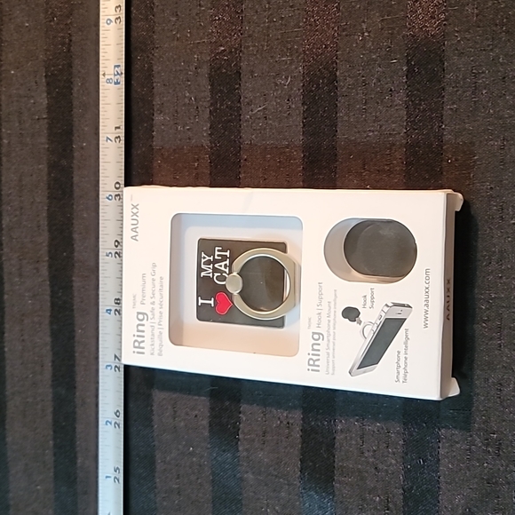 Brand NWT iRing Kickstand and hook support 2 in 1 black and silver New ❤️ my cat - Picture 12 of 12